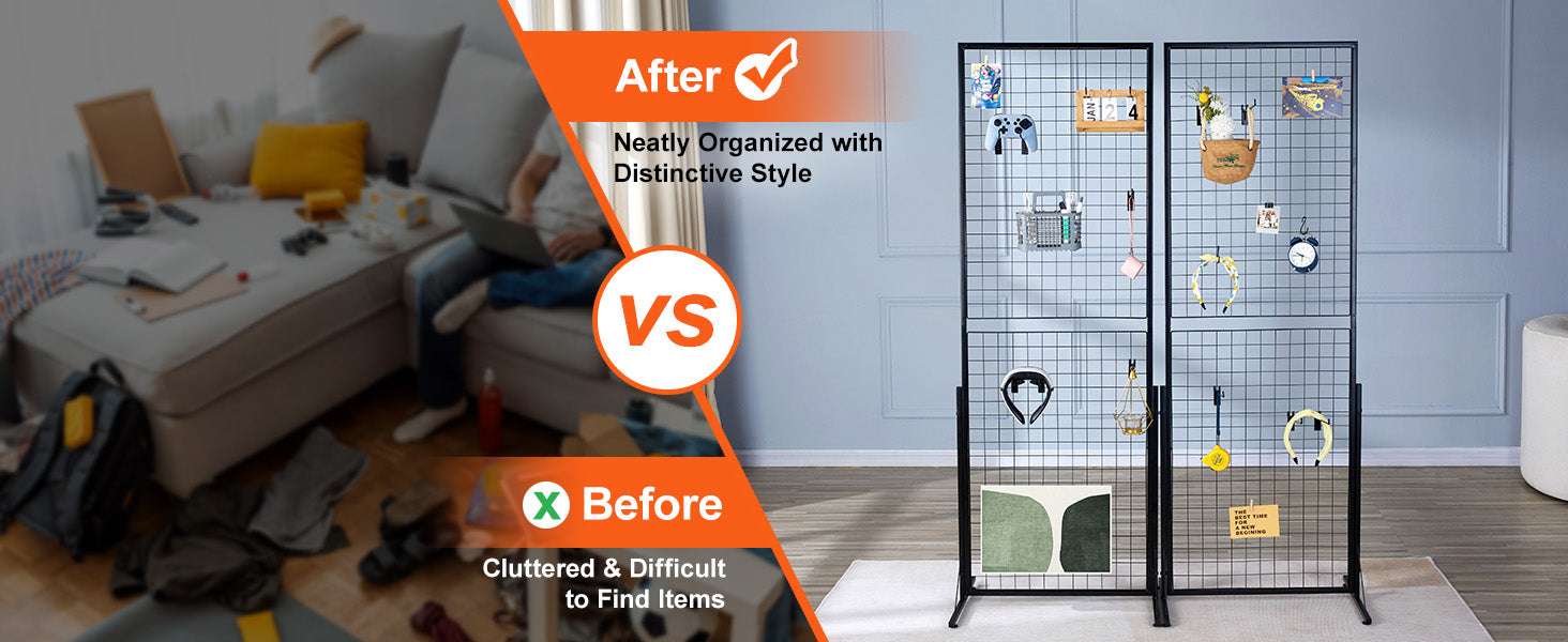 Double-Sided Gridwall Display Panels with Hooks for Retail & Events - Image 12