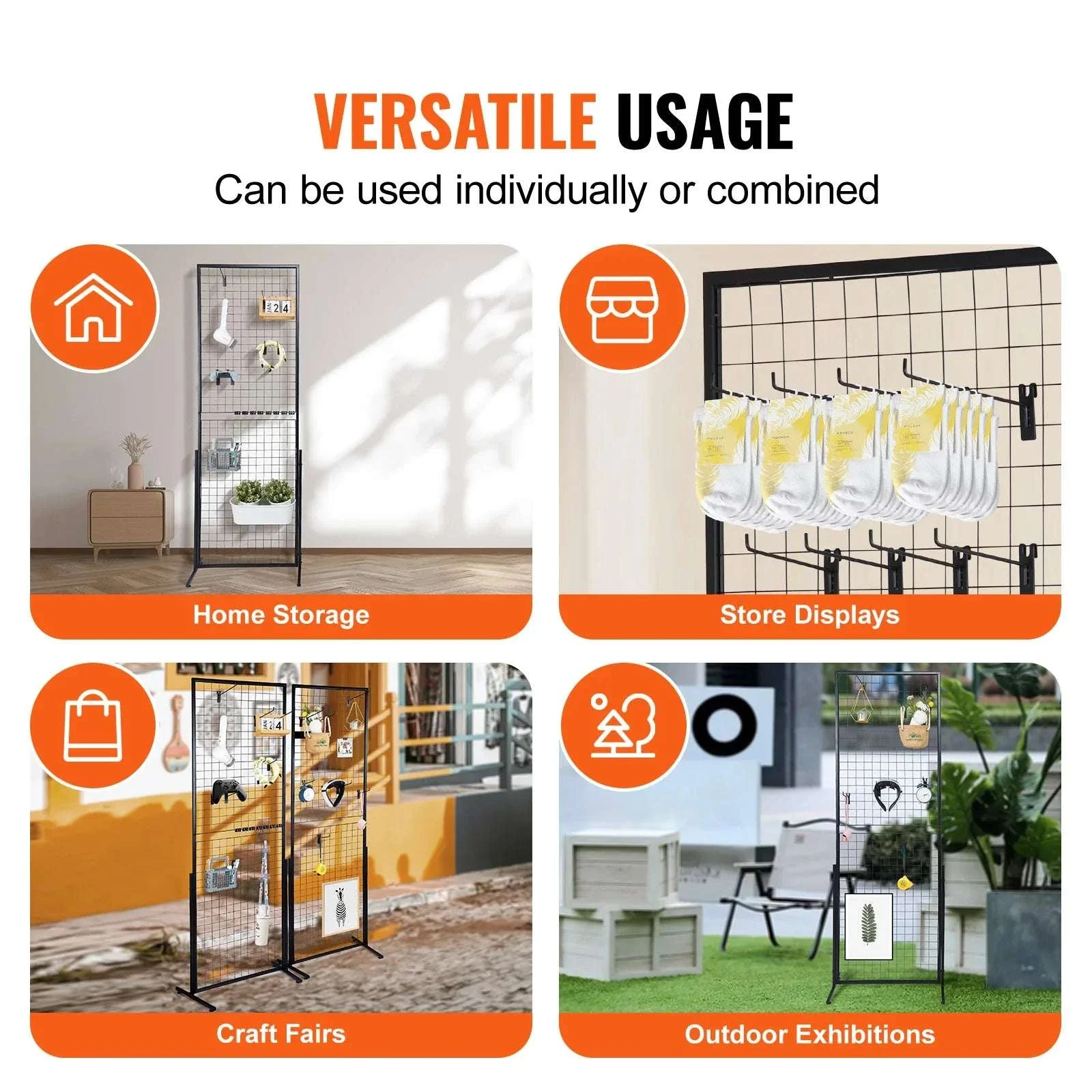 Double-Sided Gridwall Display Panels with Hooks for Retail & Events - Image 2