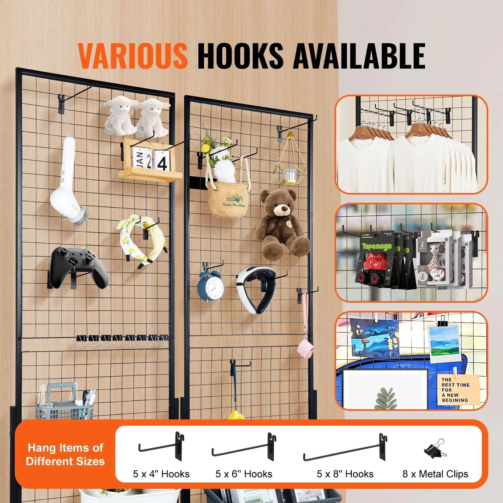 Double-Sided Gridwall Display Panels with Hooks for Retail & Events - Image 4