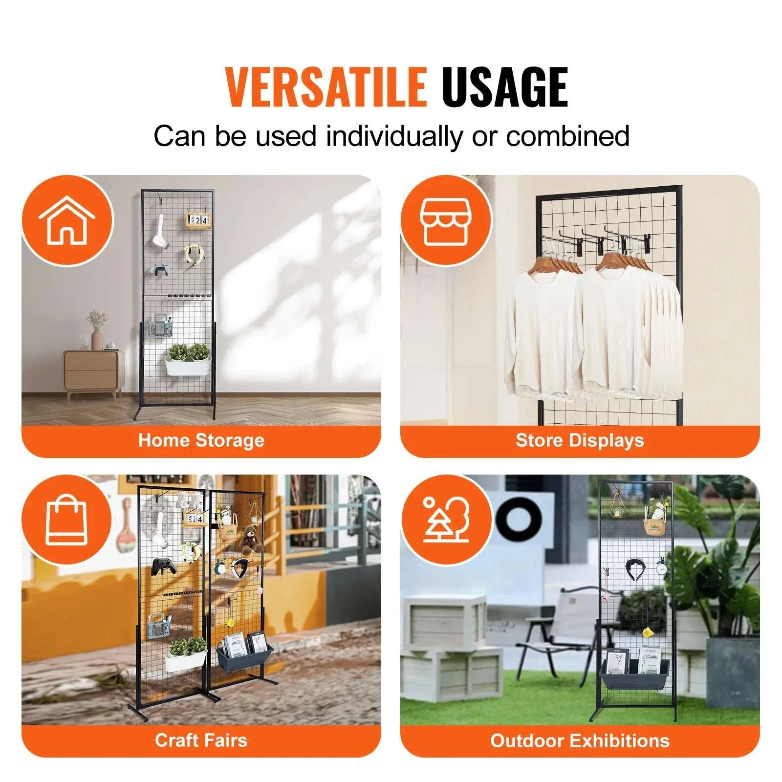 Double-Sided Gridwall Display Panels with Hooks for Retail & Events - Image 5