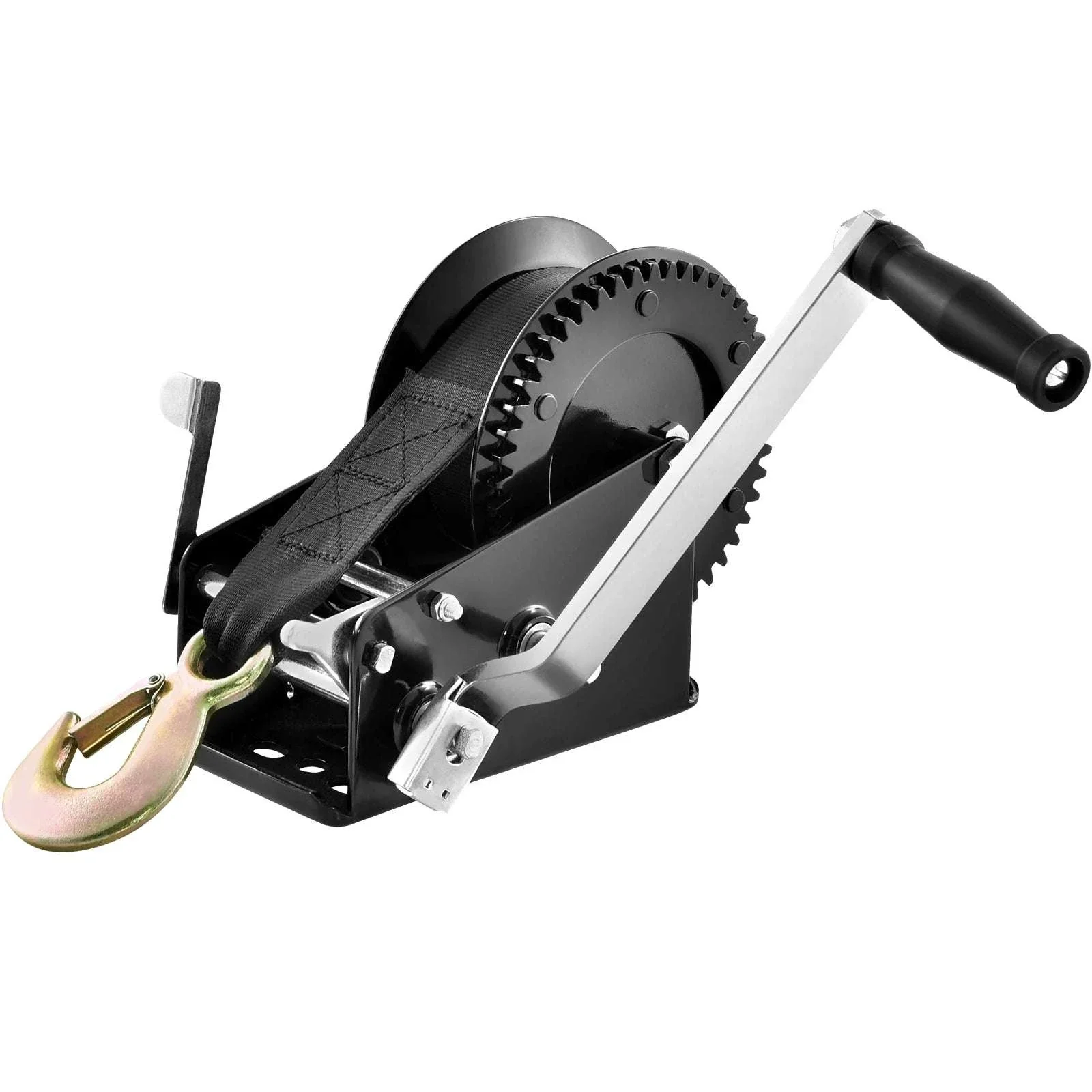 Heavy Duty Hand Winch with Strap & Two-Way Ratchet (Up to 3500 lbs)