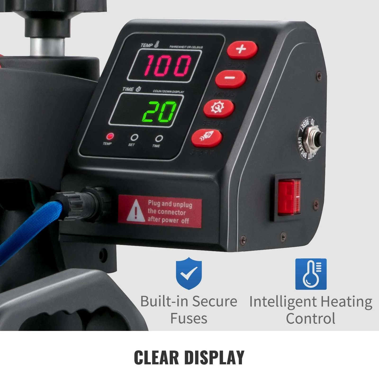 5-in-1 Heat Press Machine 12x15" Clamshell Digital Control - Image 10