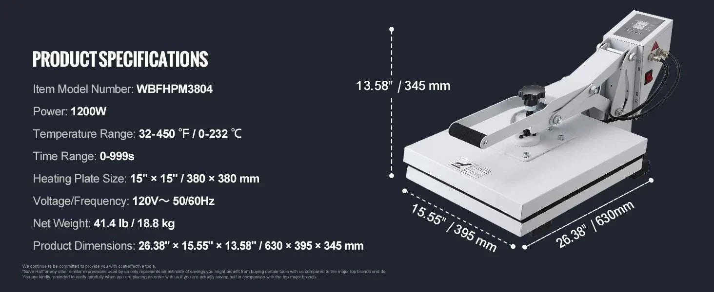 15x15 to 16x24 Heat Press Machine for T-Shirts & Sublimation - Image 16