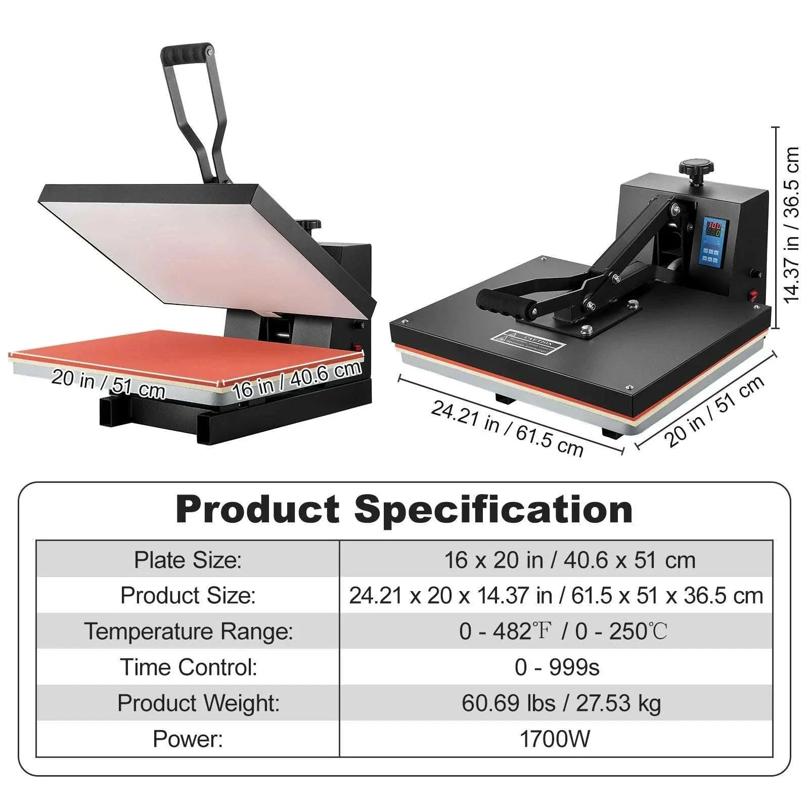 15x15 to 16x24 Heat Press Machine for T-Shirts & Sublimation - Image 18