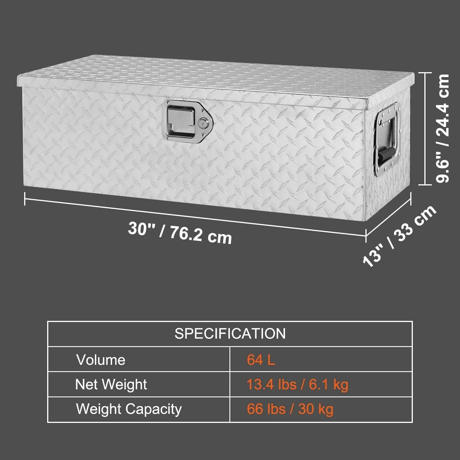 Heavy Duty Aluminum Truck Bed Tool Box with Lock and Handles - Image 19