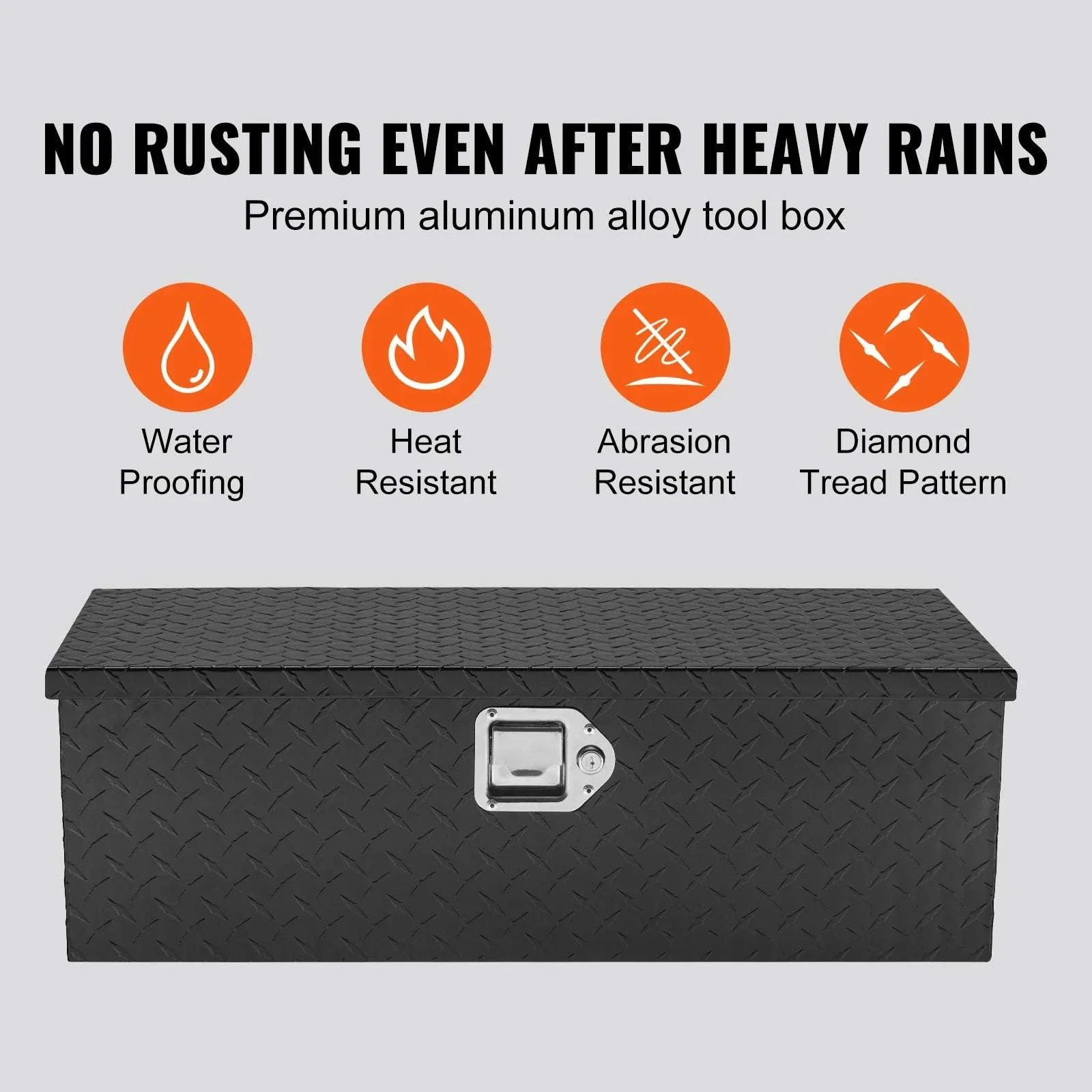 Heavy Duty Aluminum Truck Bed Tool Box with Lock and Handles - Image 2