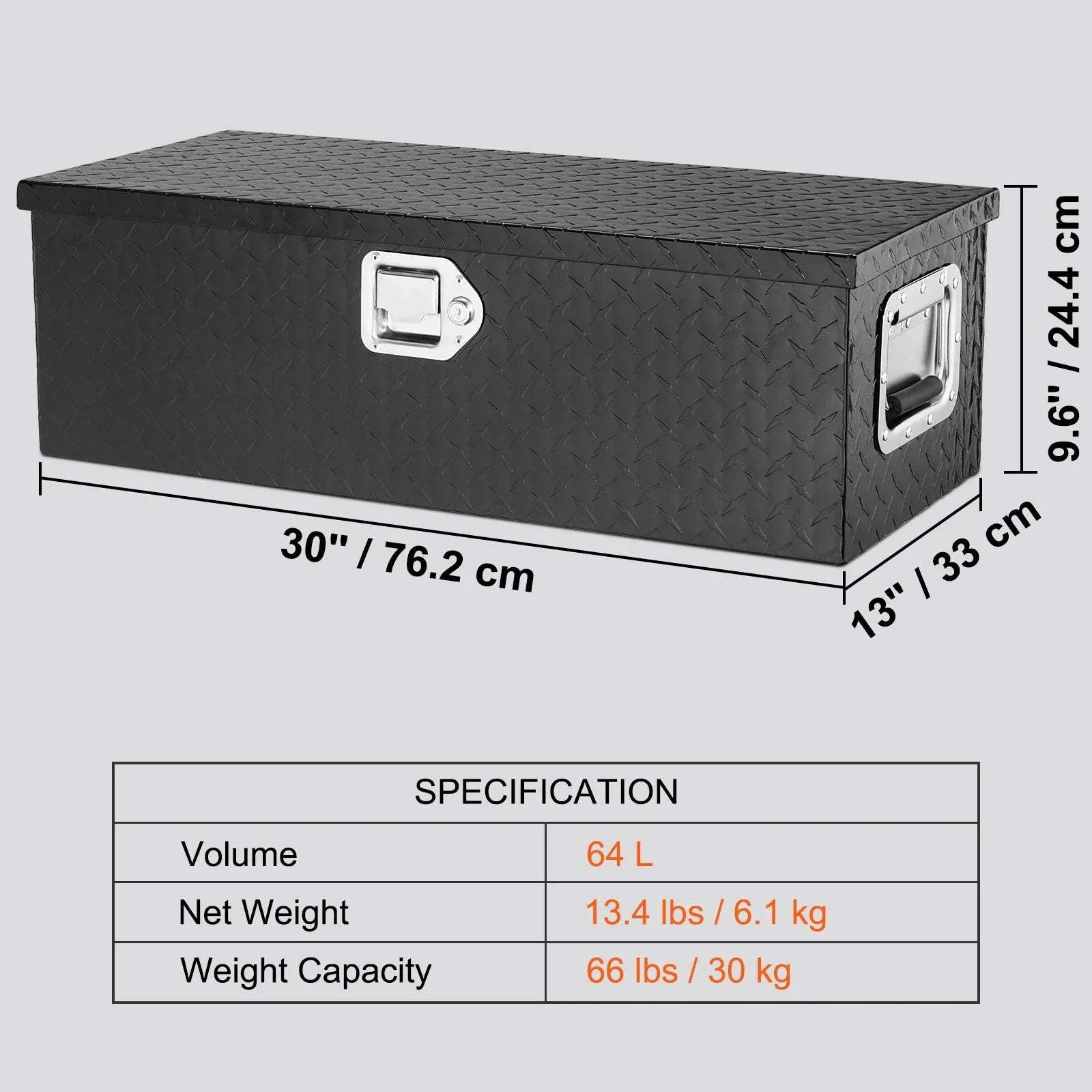 Heavy Duty Aluminum Truck Bed Tool Box with Lock and Handles - Image 20