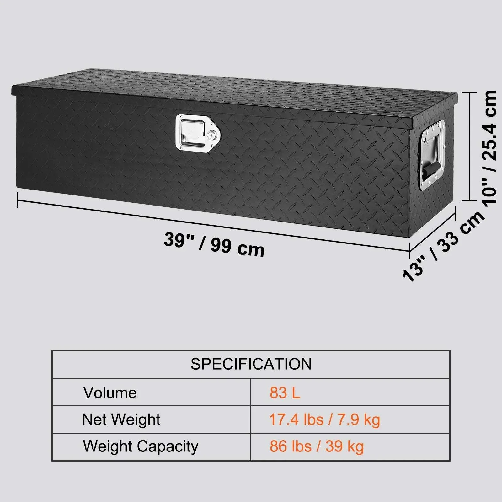 Heavy Duty Aluminum Truck Bed Tool Box with Lock and Handles - Image 21