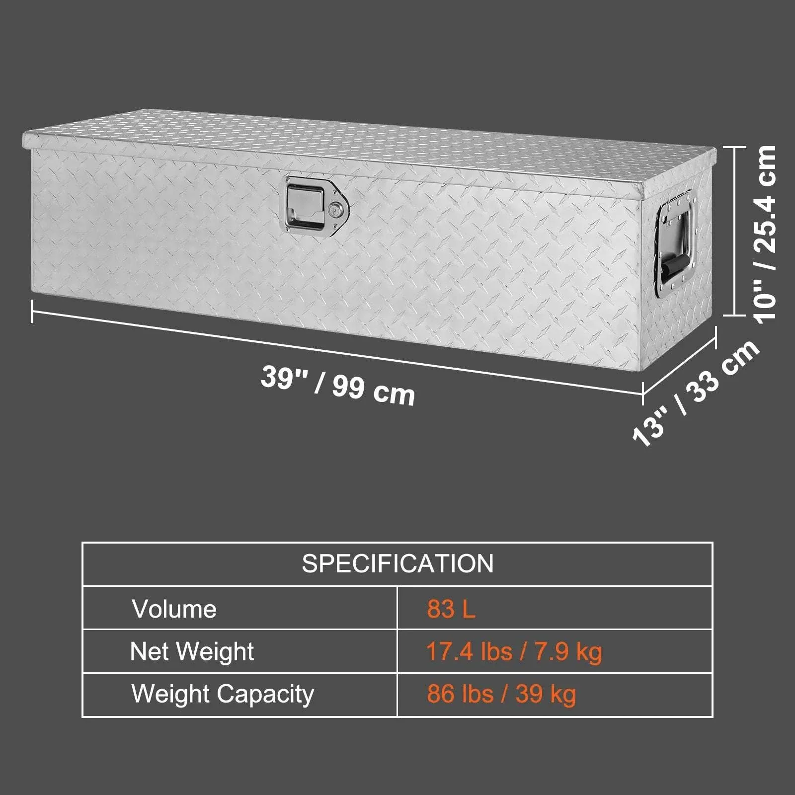 Heavy Duty Aluminum Truck Bed Tool Box with Lock and Handles - Image 22