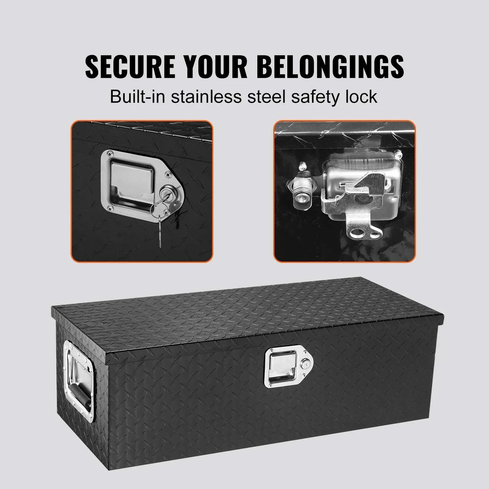 Heavy Duty Aluminum Truck Bed Tool Box with Lock and Handles - Image 4