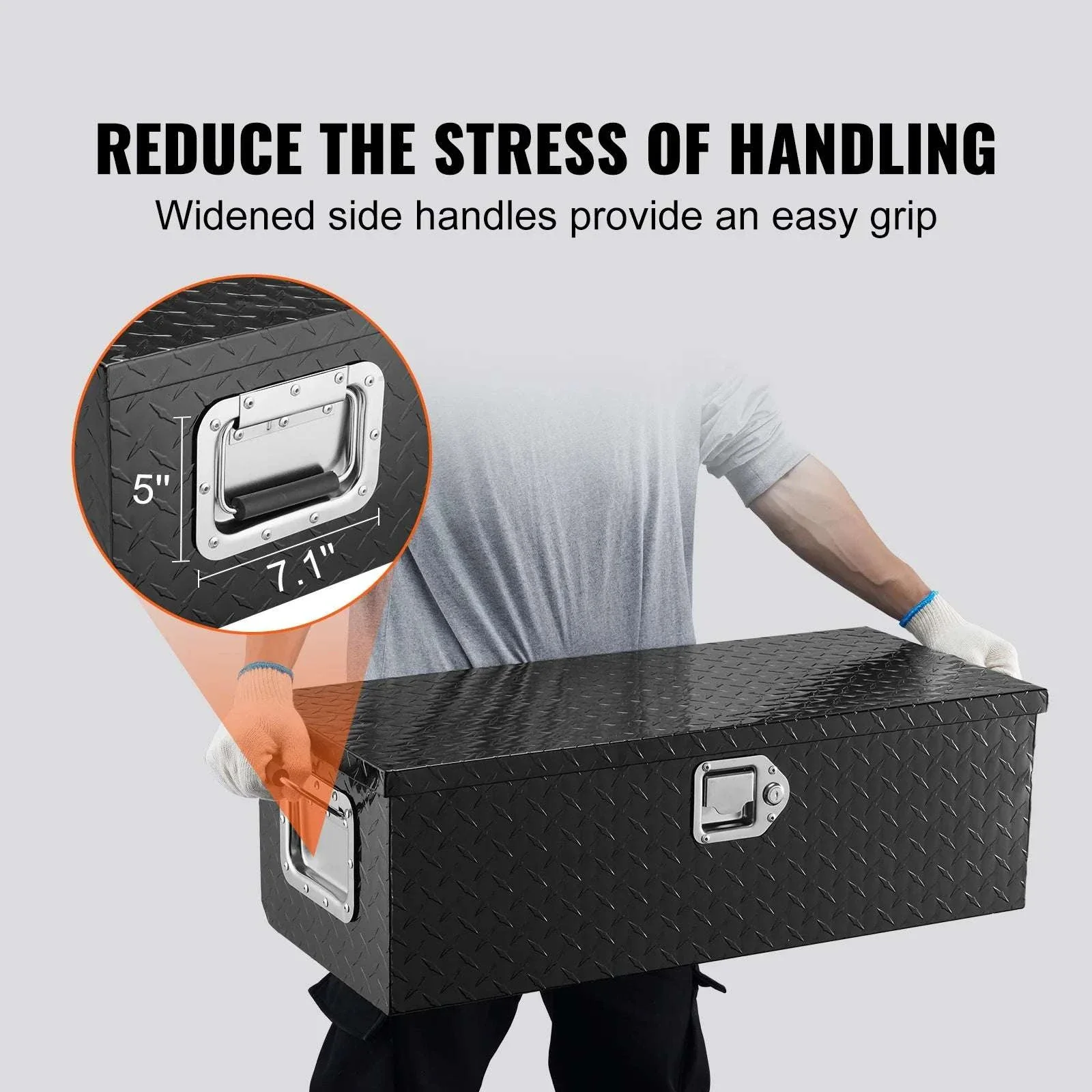 Heavy Duty Aluminum Truck Bed Tool Box with Lock and Handles - Image 5