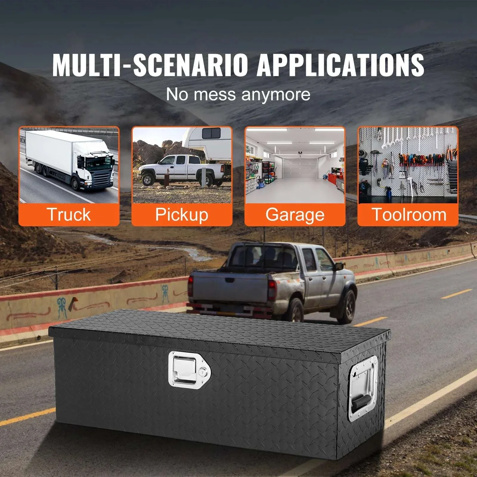 Heavy Duty Aluminum Truck Bed Tool Box with Lock and Handles - Image 6