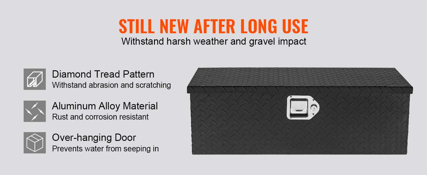 Heavy Duty Aluminum Truck Bed Tool Box with Lock and Handles - Image 9