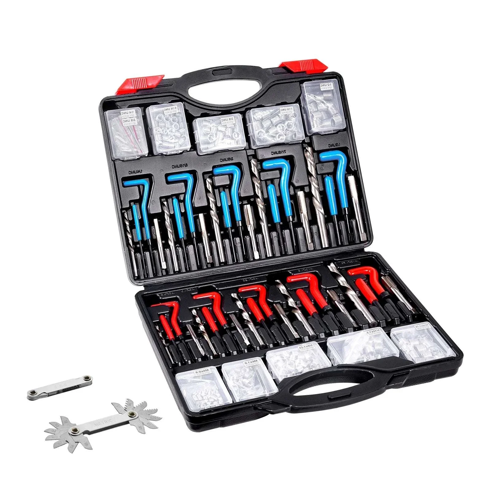 338PCS Helicoil Thread Repair Kit SAE & Metric Drill Tap Set