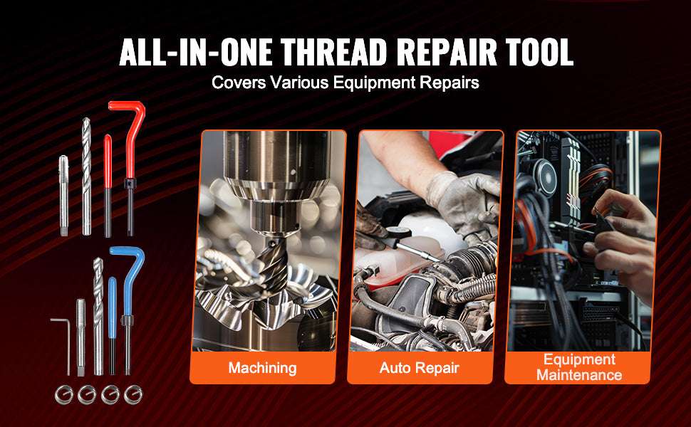 338PCS Helicoil Thread Repair Kit SAE & Metric Drill Tap Set - Image 13