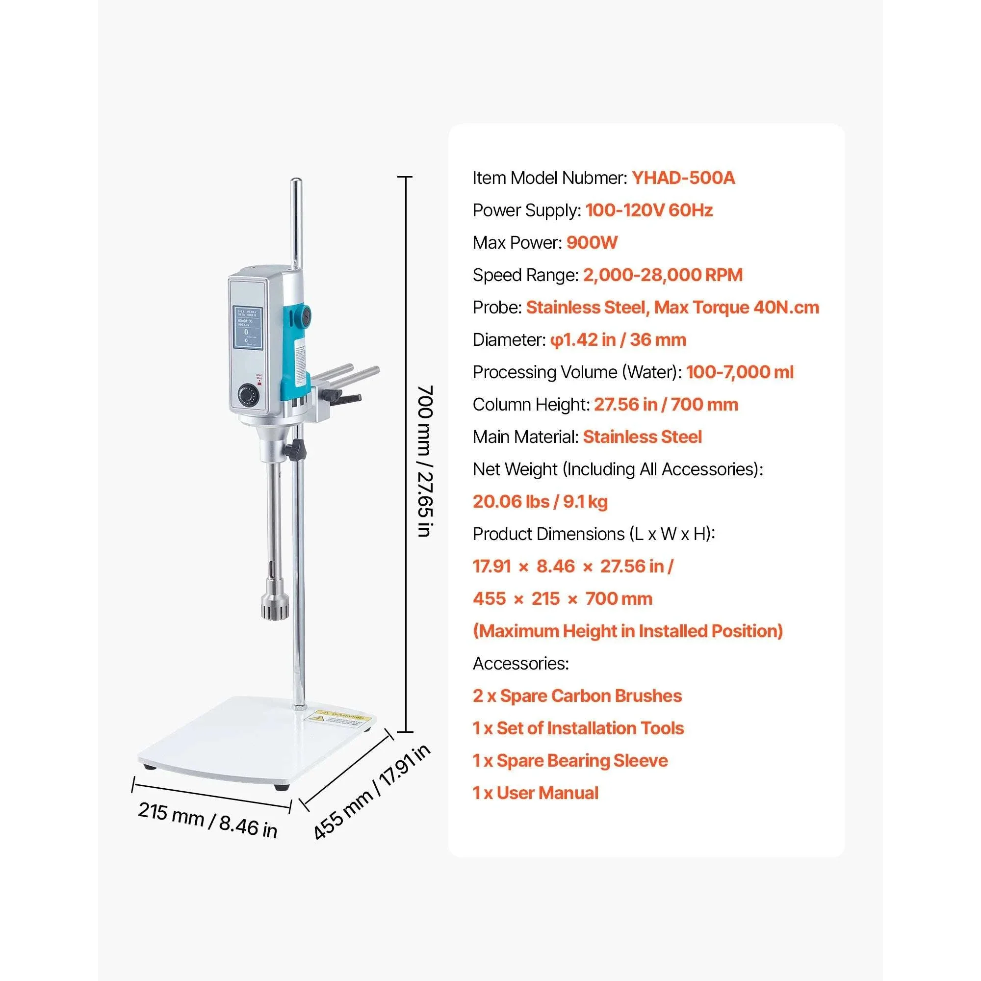 High Speed Laboratory Homogenizer with Digital Display Control - Image 19