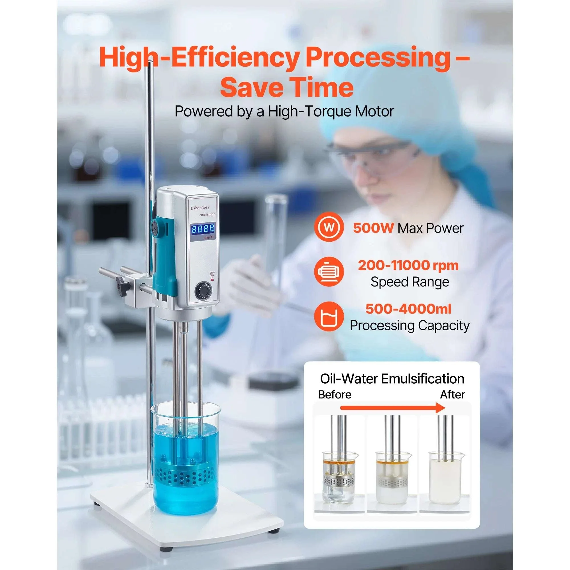 High Speed Laboratory Homogenizer with Digital Display Control - Image 2