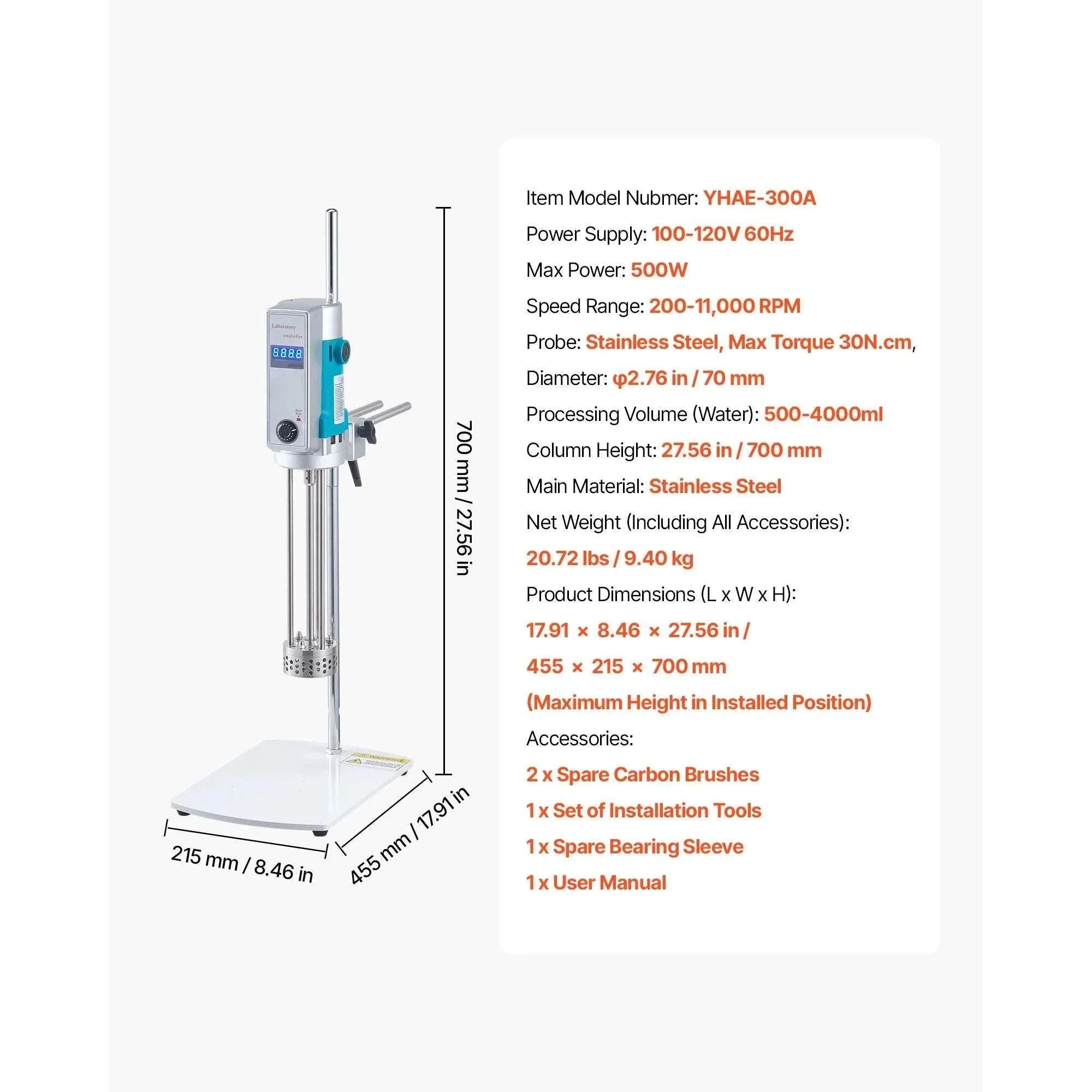 High Speed Laboratory Homogenizer with Digital Display Control - Image 20