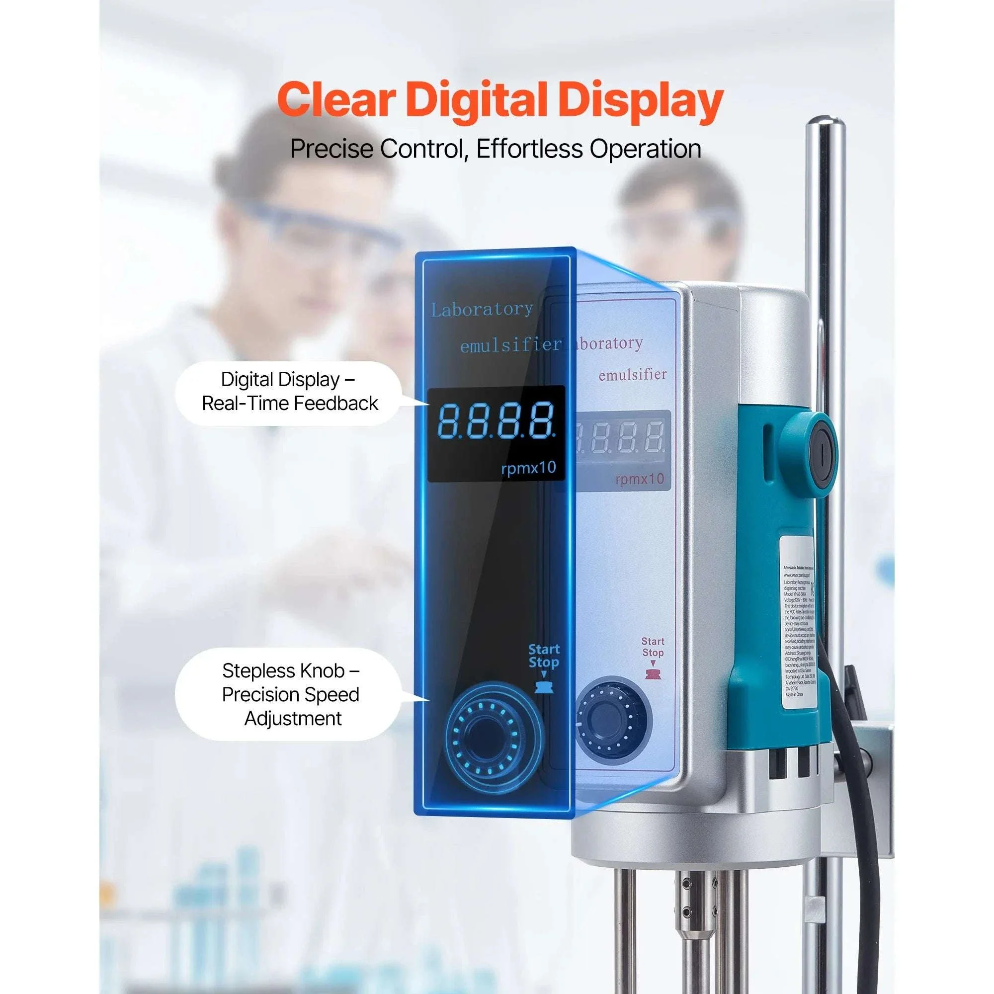 High Speed Laboratory Homogenizer with Digital Display Control - Image 5