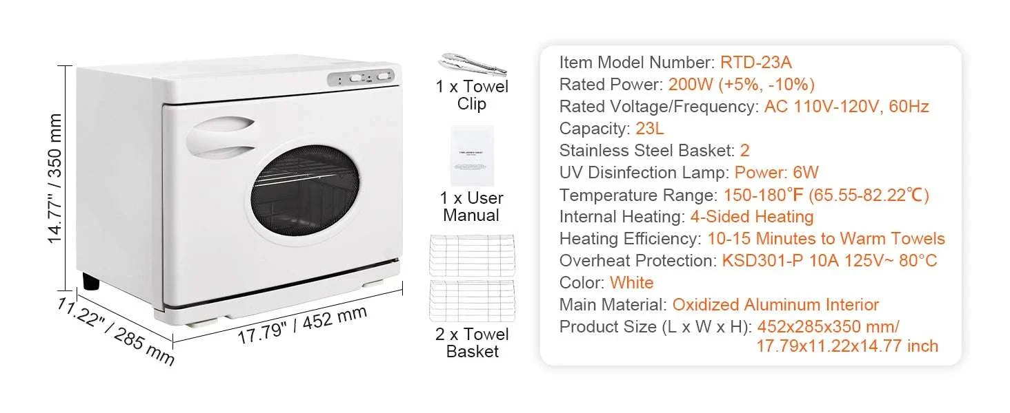 Hot Towel Warmer Cabinet 8L/23L with UV Light & Fast Heating - Image 13