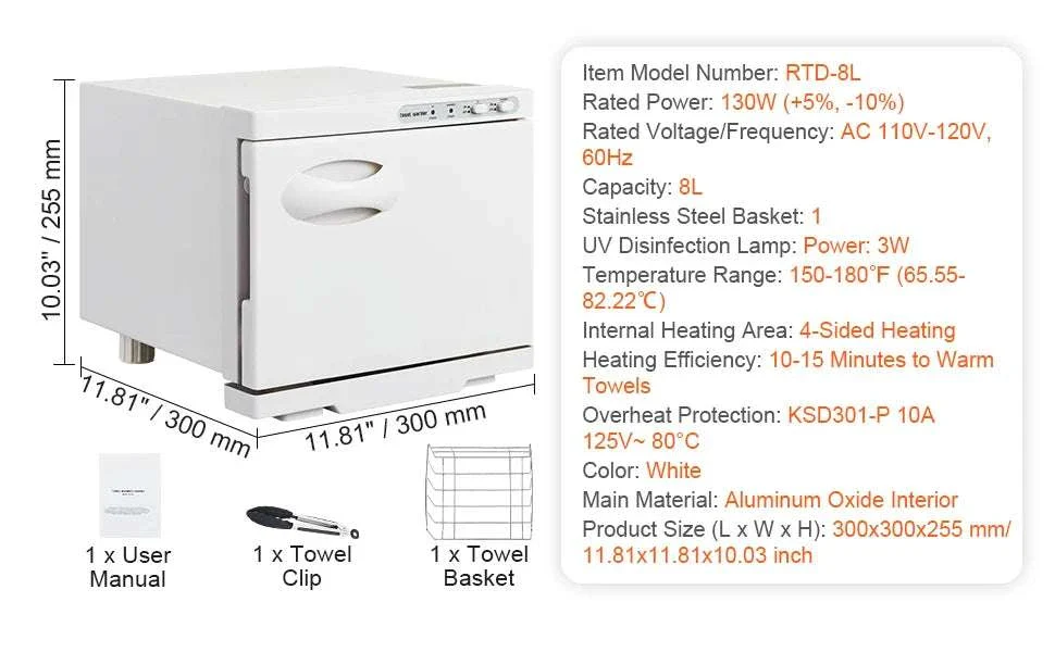 Hot Towel Warmer Cabinet 8L/23L with UV Light & Fast Heating - Image 14