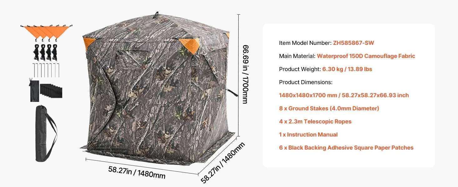 270° See-Through Hunting Blind for 2–3 People with Pop-Up Setup - Image 13