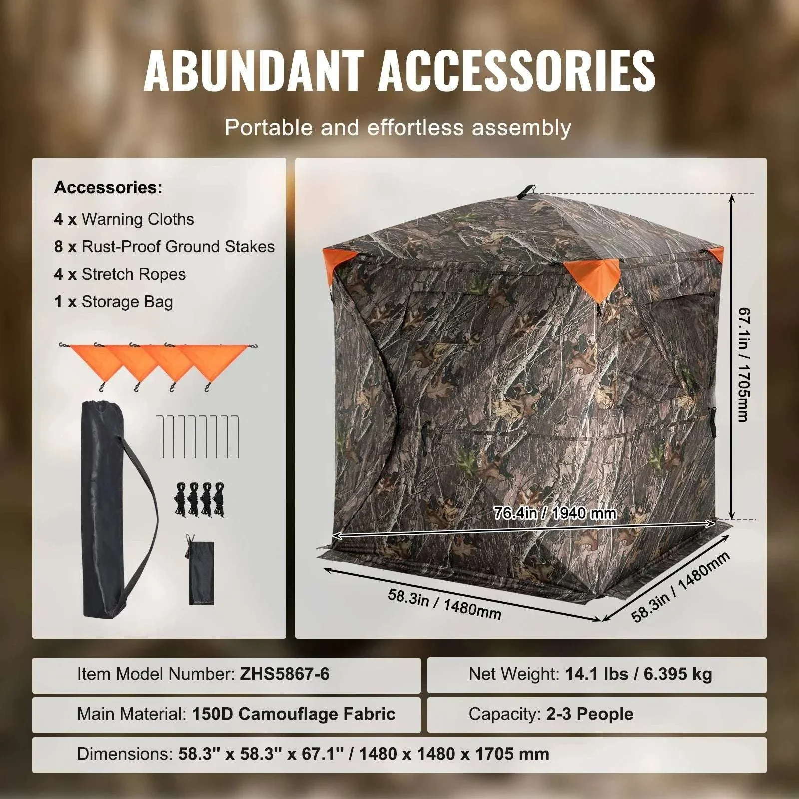 270° See-Through Hunting Blind for 2–3 People with Pop-Up Setup - Image 15