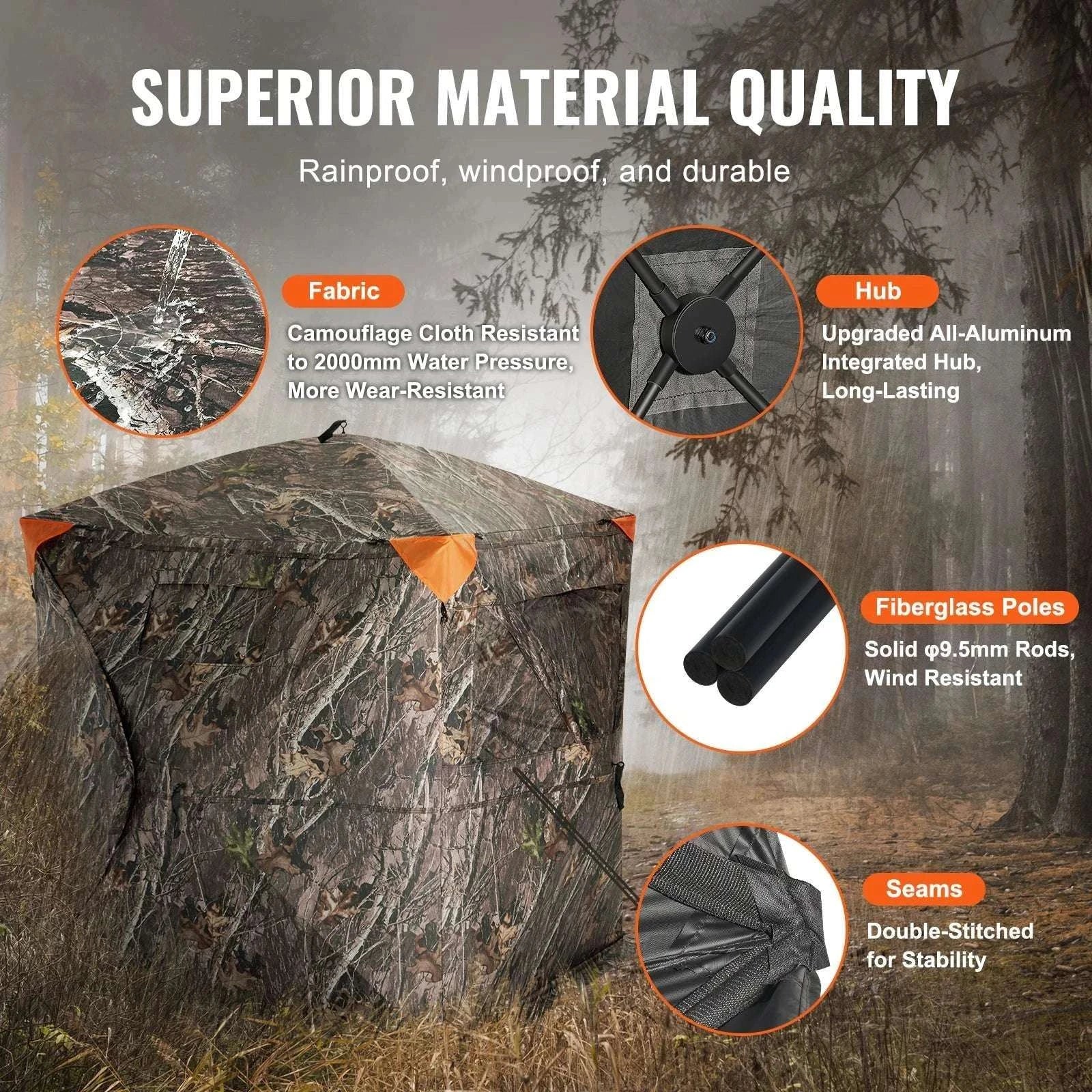 270° See-Through Hunting Blind for 2–3 People with Pop-Up Setup - Image 4