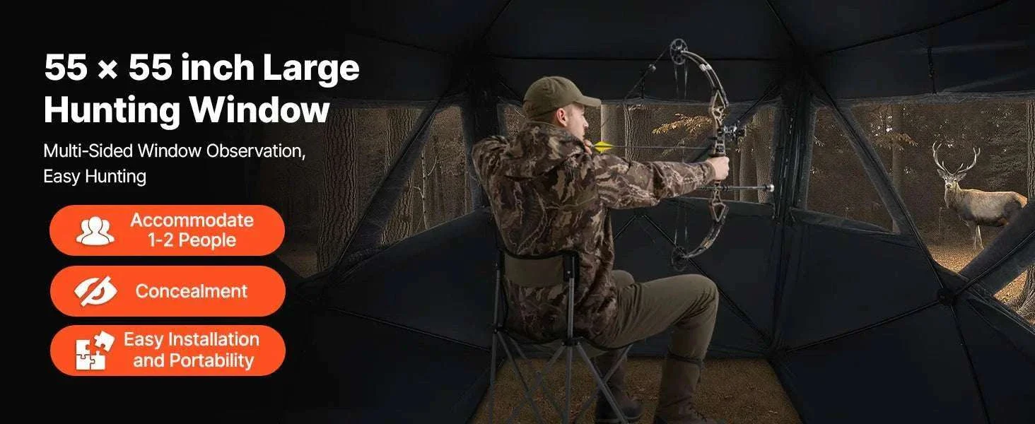 270° See-Through Hunting Blind for 2–3 People with Pop-Up Setup - Image 7