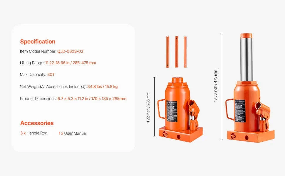 Hydraulic Bottle Jack 20 Ton for Trucks, SUVs and RVs - Image 14