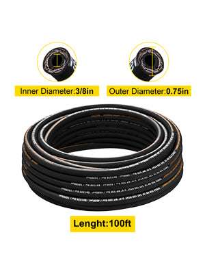 3/8" x 100 ft Hydraulic Hose 4800 PSI Rubber High-Strength Line - Image 16