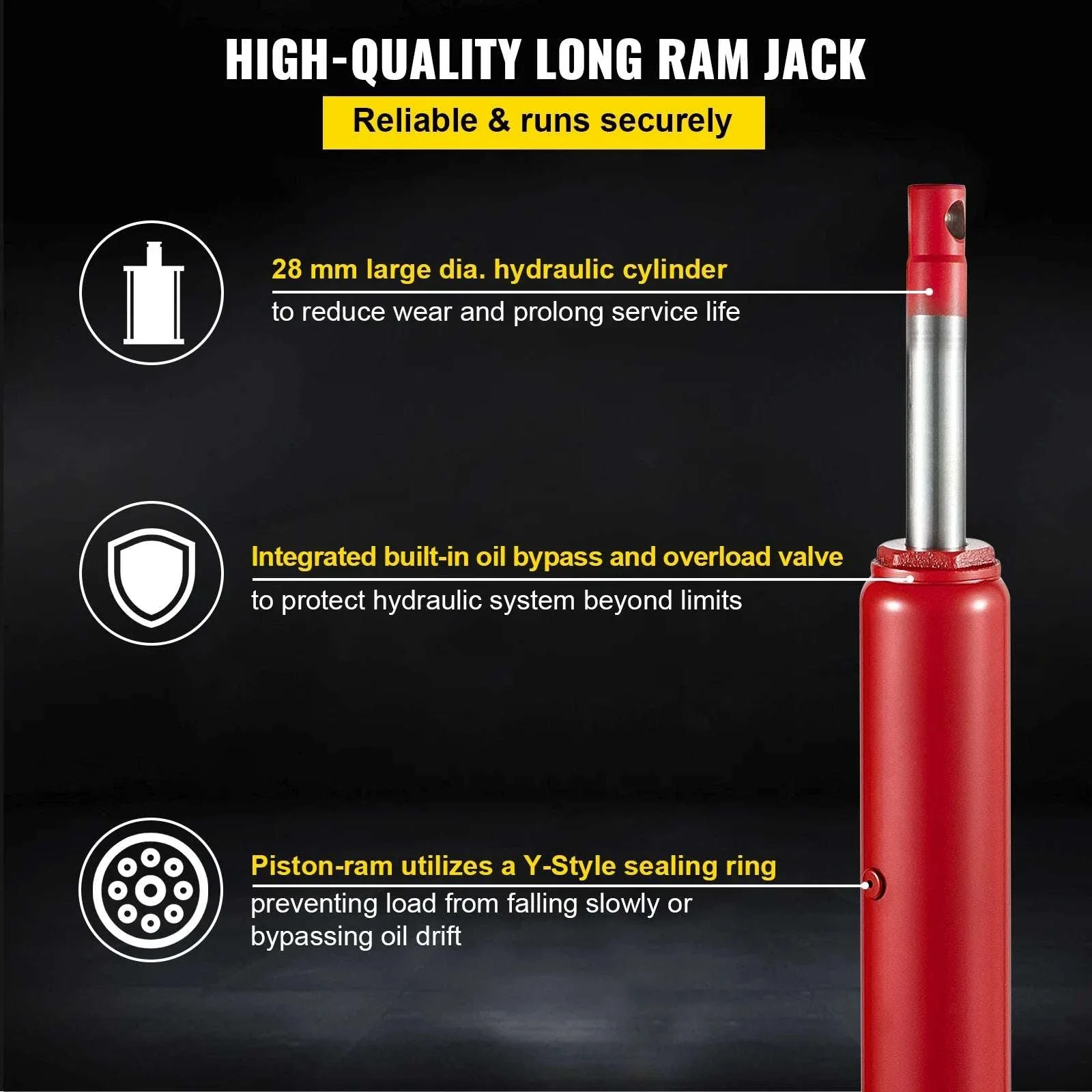 8 Ton Hydraulic Long Ram Jack for Engine Hoists & Shop Cranes - Image 4