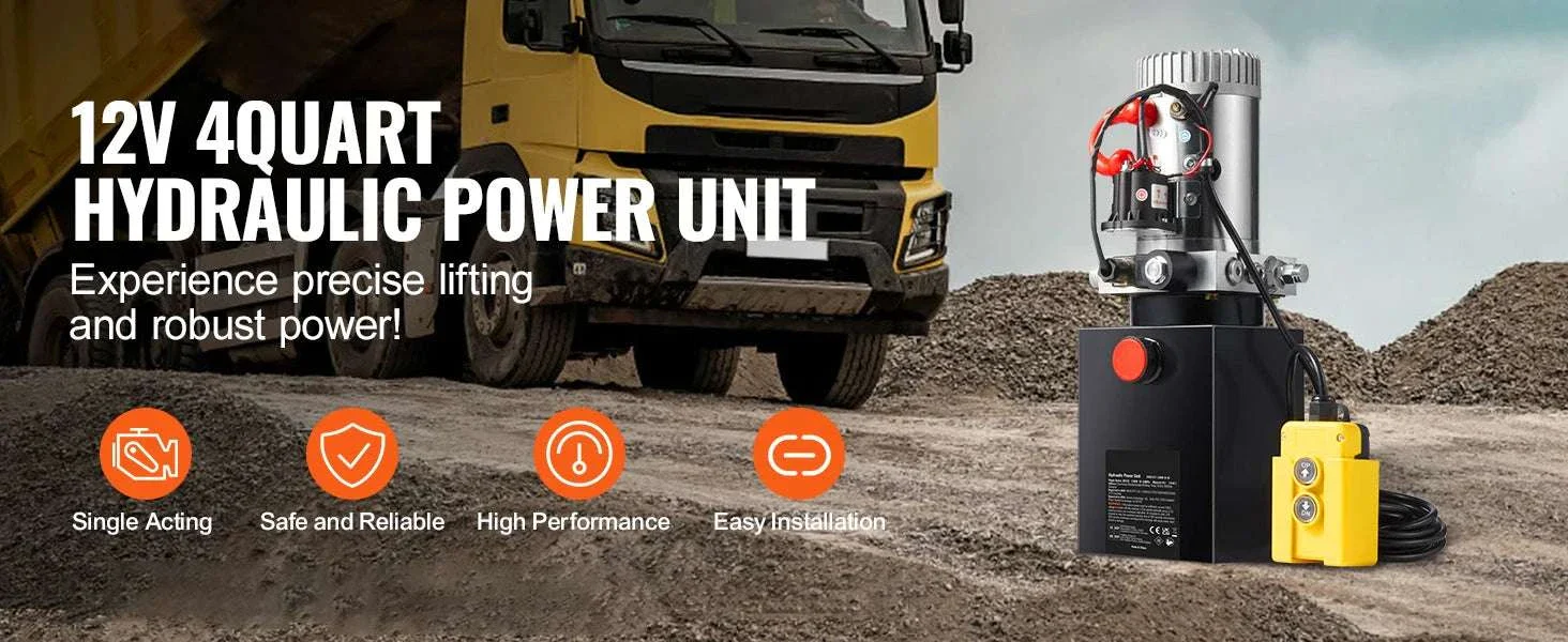 12V Hydraulic Pump Power Unit 20 Quart for Dump Trailer Lifting - Image 8