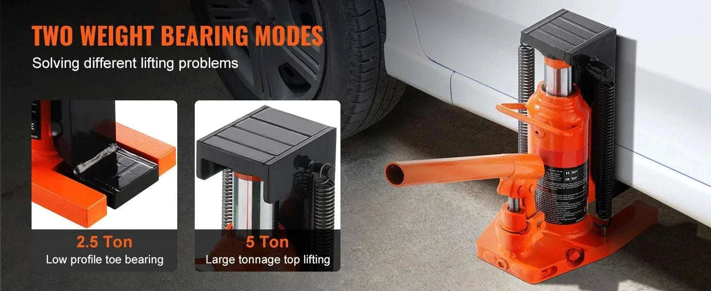 2.5 Ton Hydraulic Toe Jack with Low Profile 0.8–5.3in Lift - Image 9