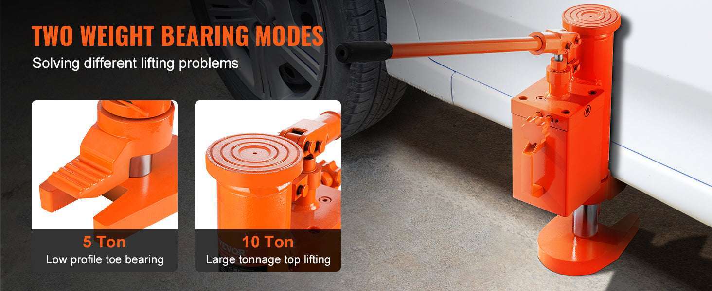 5T/10T Hydraulic Toe Jack with 360° Rotating Base for Machinery - Image 9