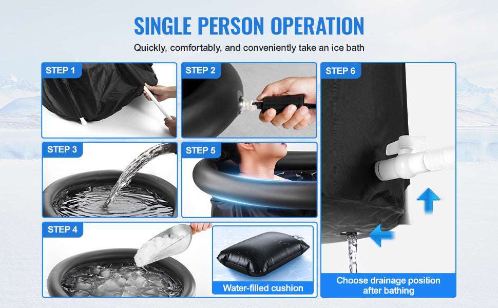 Portable Ice Bath Tub for Athletes 33.5" Cold Plunge Pool - Image 10