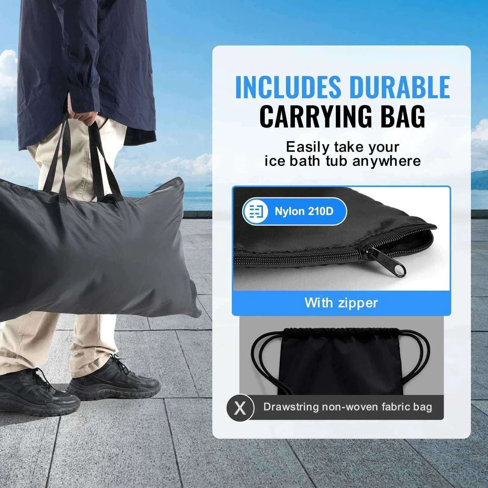 Portable Ice Bath Tub for Athletes 33.5" Cold Plunge Pool - Image 5