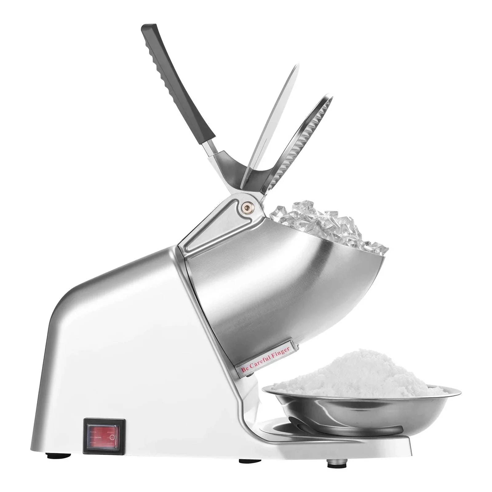 Electric Ice Crusher Machine with Bowl & Cover, 3KG/Min Shaved Ice
