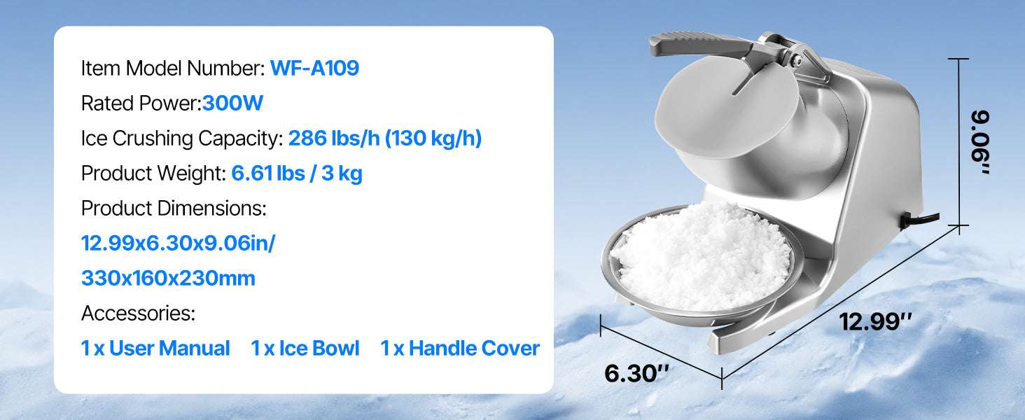 Electric Ice Crusher Machine with Bowl & Cover, 3KG/Min Shaved Ice - Image 18