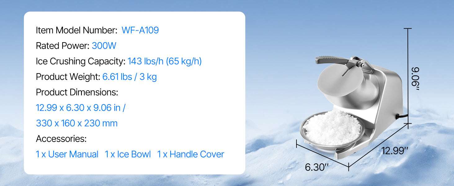 Electric Ice Crusher Machine with Bowl & Cover, 3KG/Min Shaved Ice - Image 19