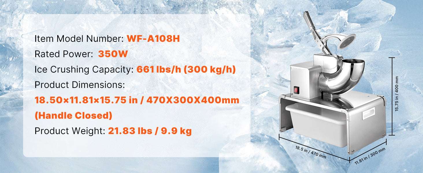 Electric Ice Crusher Machine with Bowl & Cover, 3KG/Min Shaved Ice - Image 20