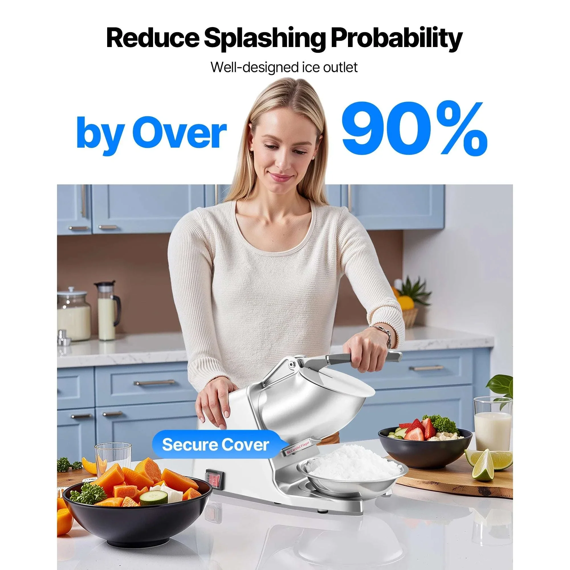 Electric Ice Crusher Machine with Bowl & Cover, 3KG/Min Shaved Ice - Image 5