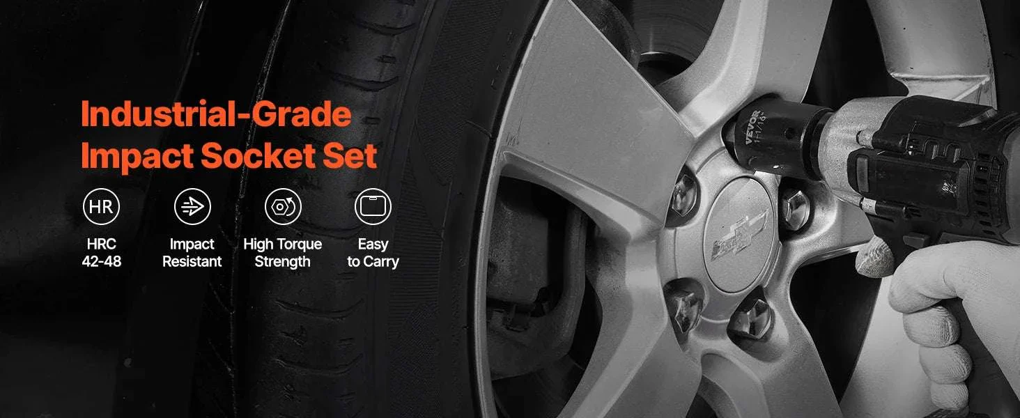 1/2 Inch Drive Impact Socket Set 19-Piece 6-Point Heavy Duty Kit - Image 8