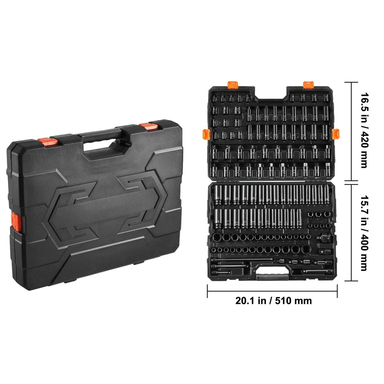 130-Piece Impact Socket Set SAE & Metric with Storage Case - Image 6