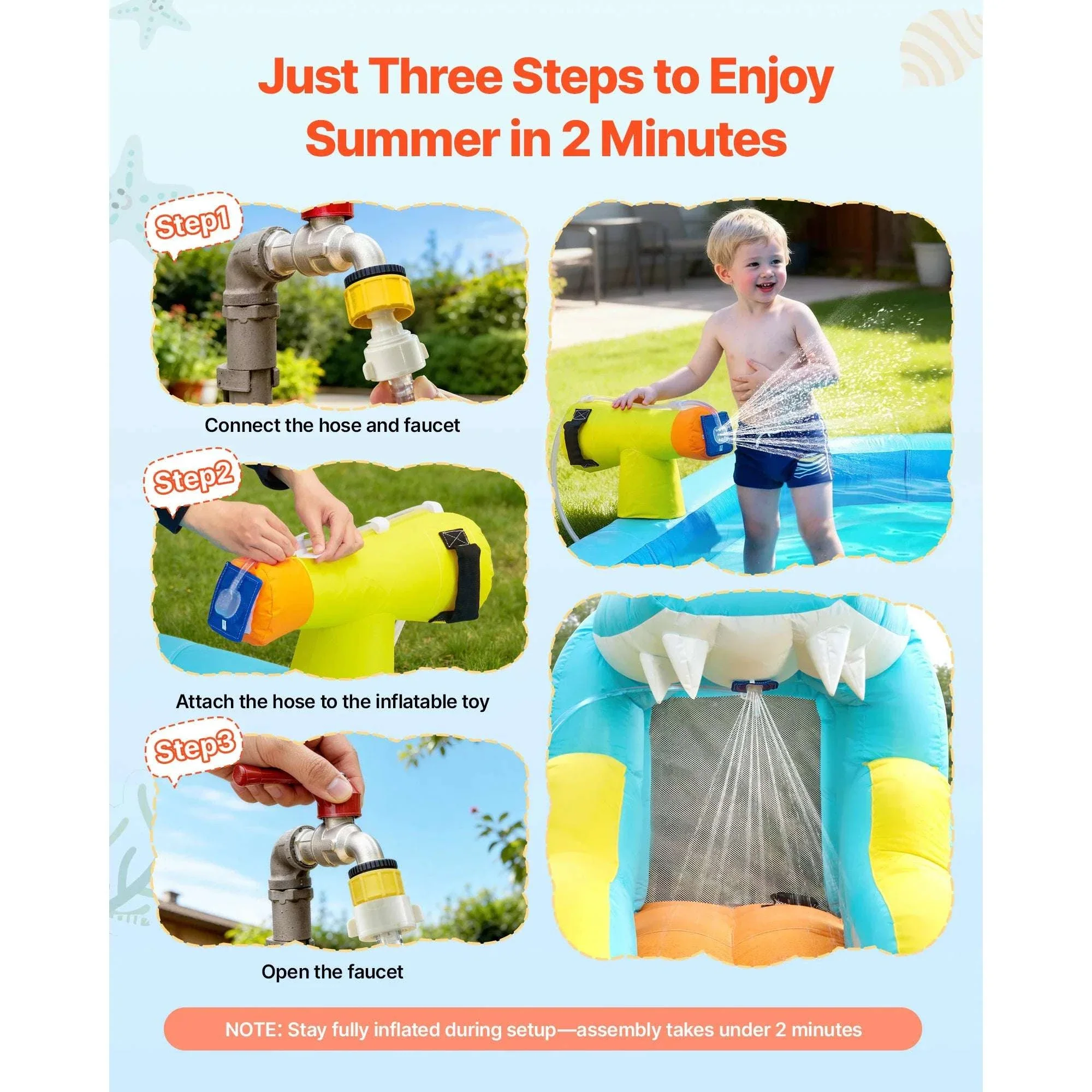 Inflatable Bounce House Water Slide with Splash Pool & Climbing Wall - Image 5