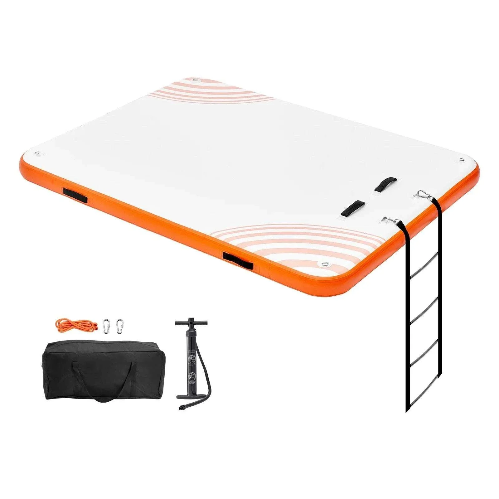 Inflatable Floating Dock Platform with Ladder Non-Slip Water Mat