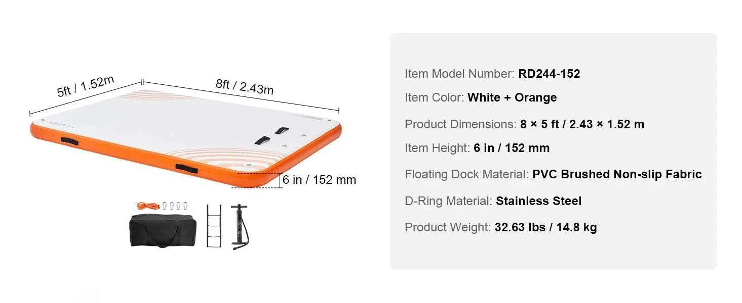 Inflatable Floating Dock Platform with Ladder Non-Slip Water Mat - Image 14