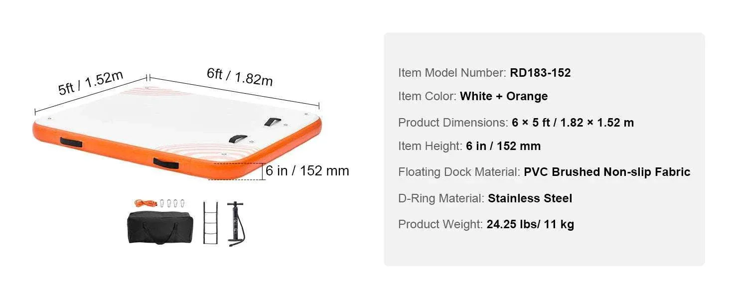 Inflatable Floating Dock Platform with Ladder Non-Slip Water Mat - Image 16