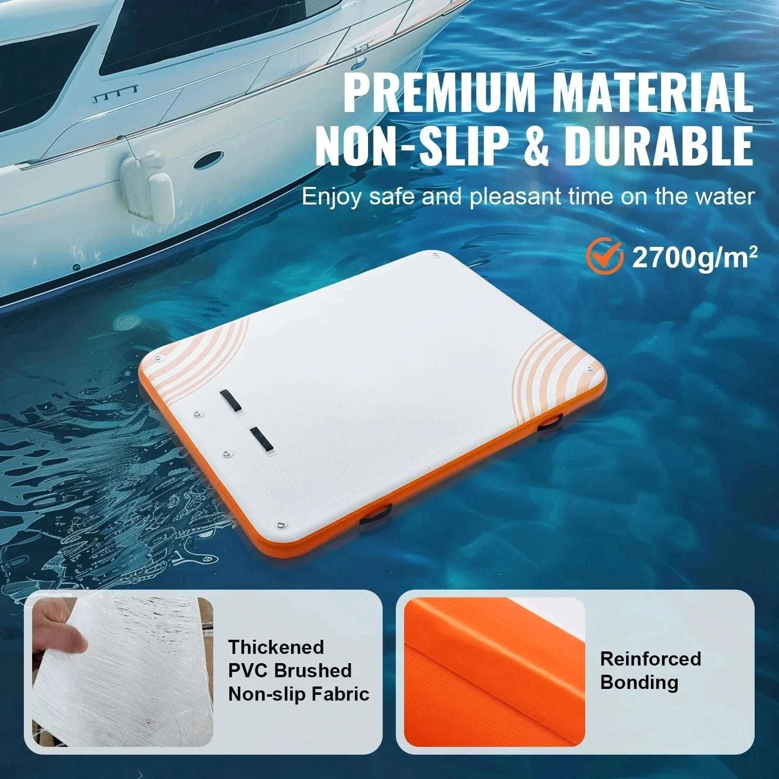 Inflatable Floating Dock Platform with Ladder Non-Slip Water Mat - Image 4