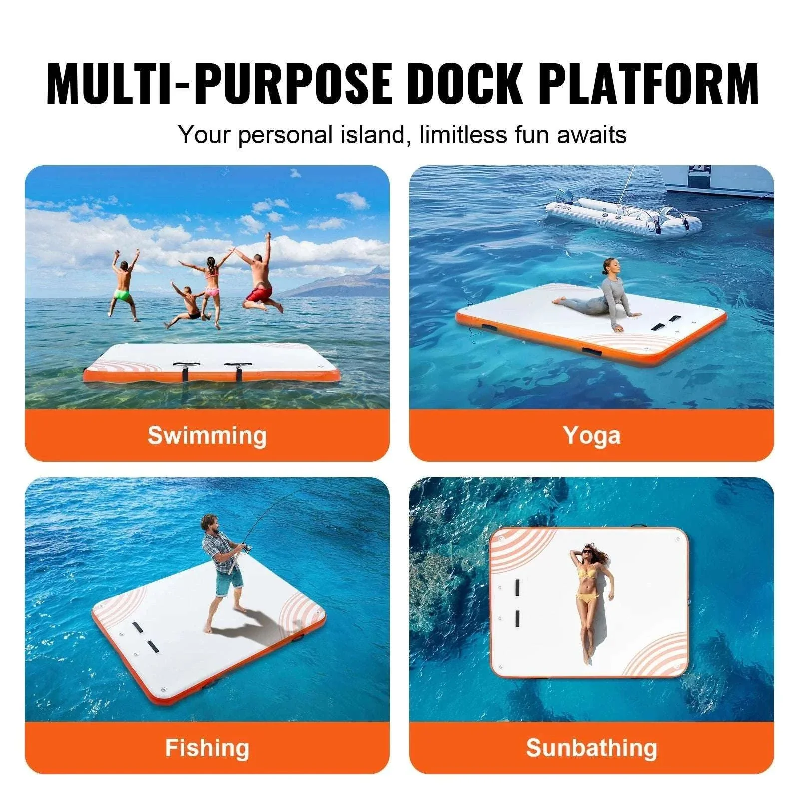 Inflatable Floating Dock Platform with Ladder Non-Slip Water Mat - Image 6